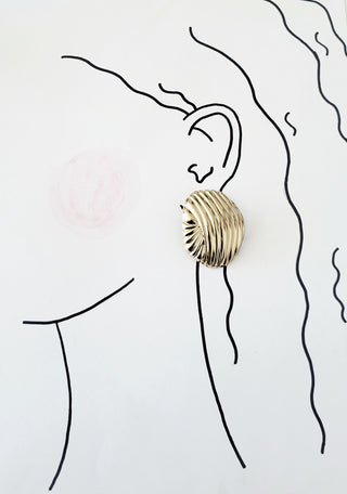 Gilded Wave Statement Earring- Gold