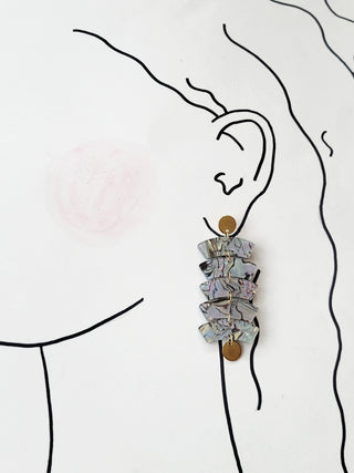 Arc Cascade Earring- Grey Multi