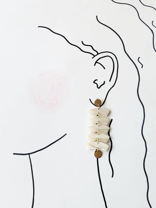 Arc Cascade Earring- Off-White