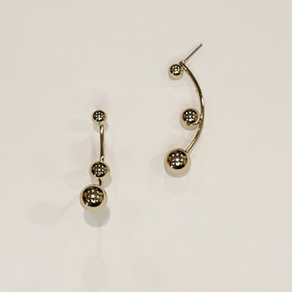 Polished Triple‑Orb Drop- Gold