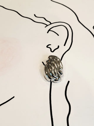 Wave Stud- Silver